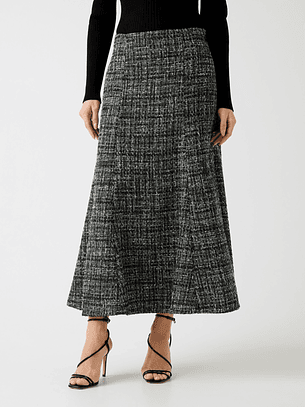 Saia GEA Comprida em Tweed Preto e Branco - Guess Marciano