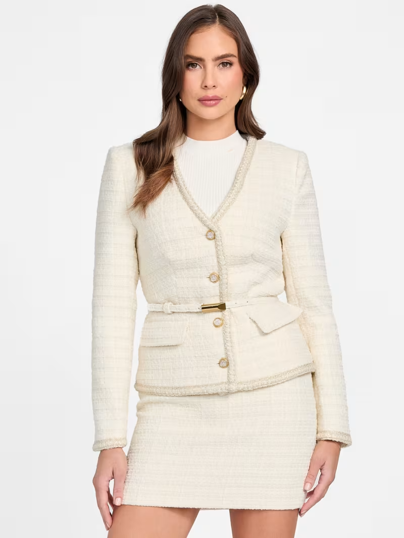 Casaco SUE em Tweed Branco - Guess 2