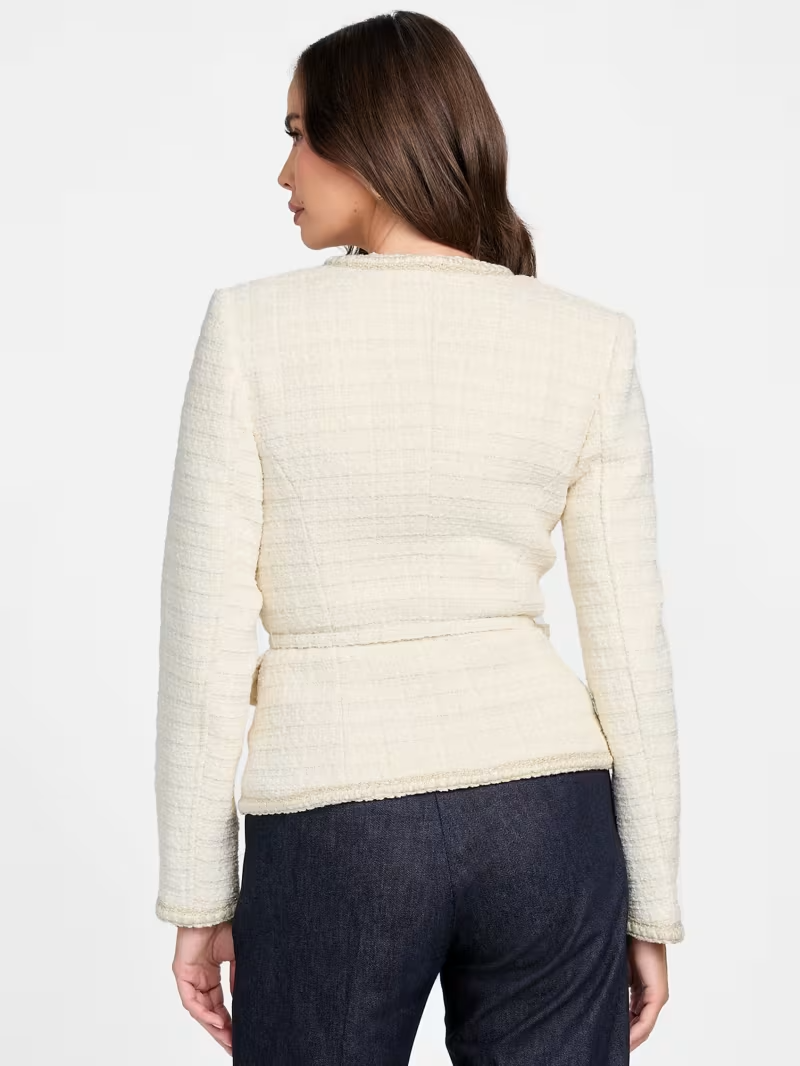 Casaco SUE em Tweed Branco - Guess 5