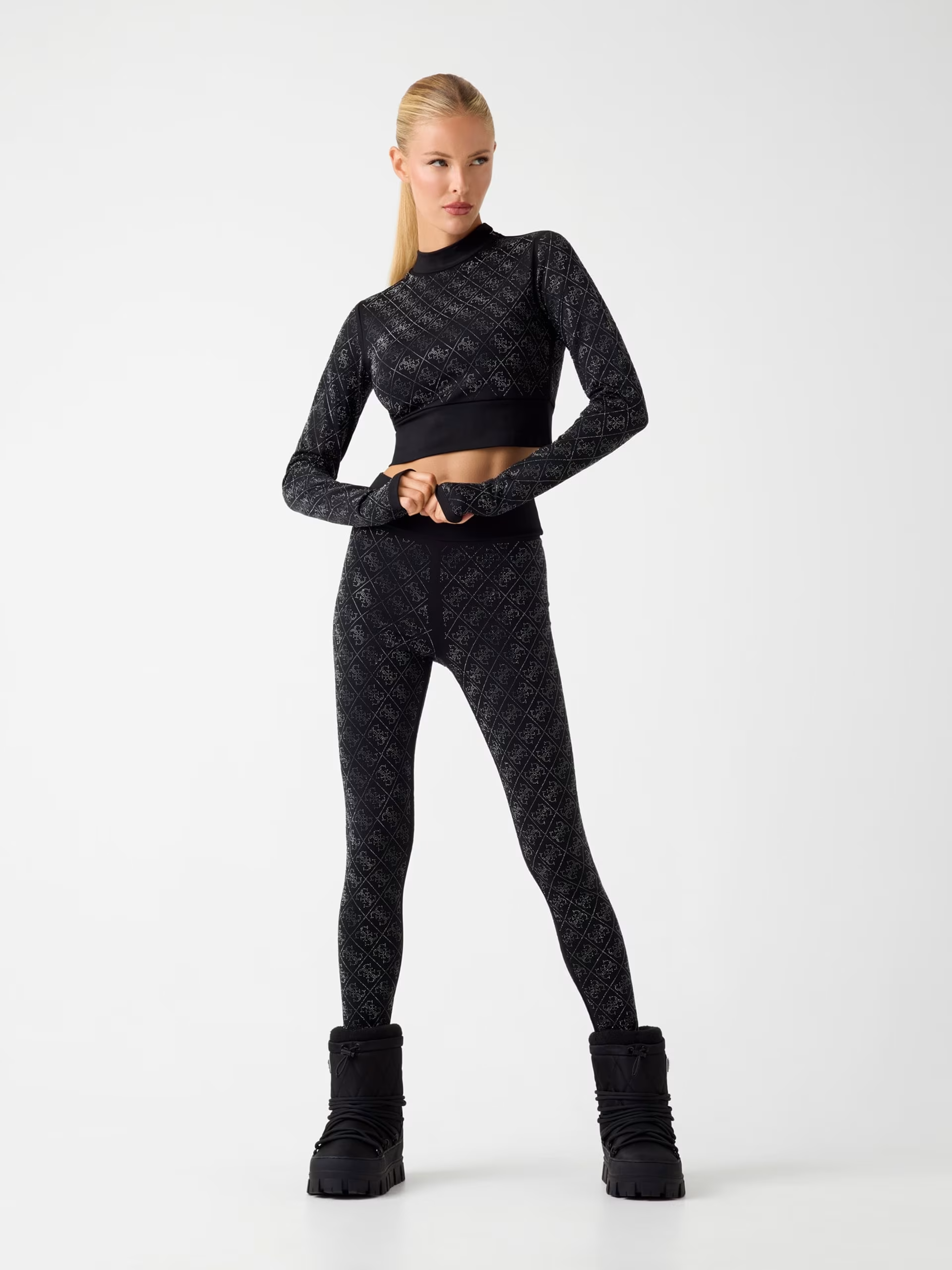 Camisola DEBBY Ski Curta com Strass Preto - Guess 4