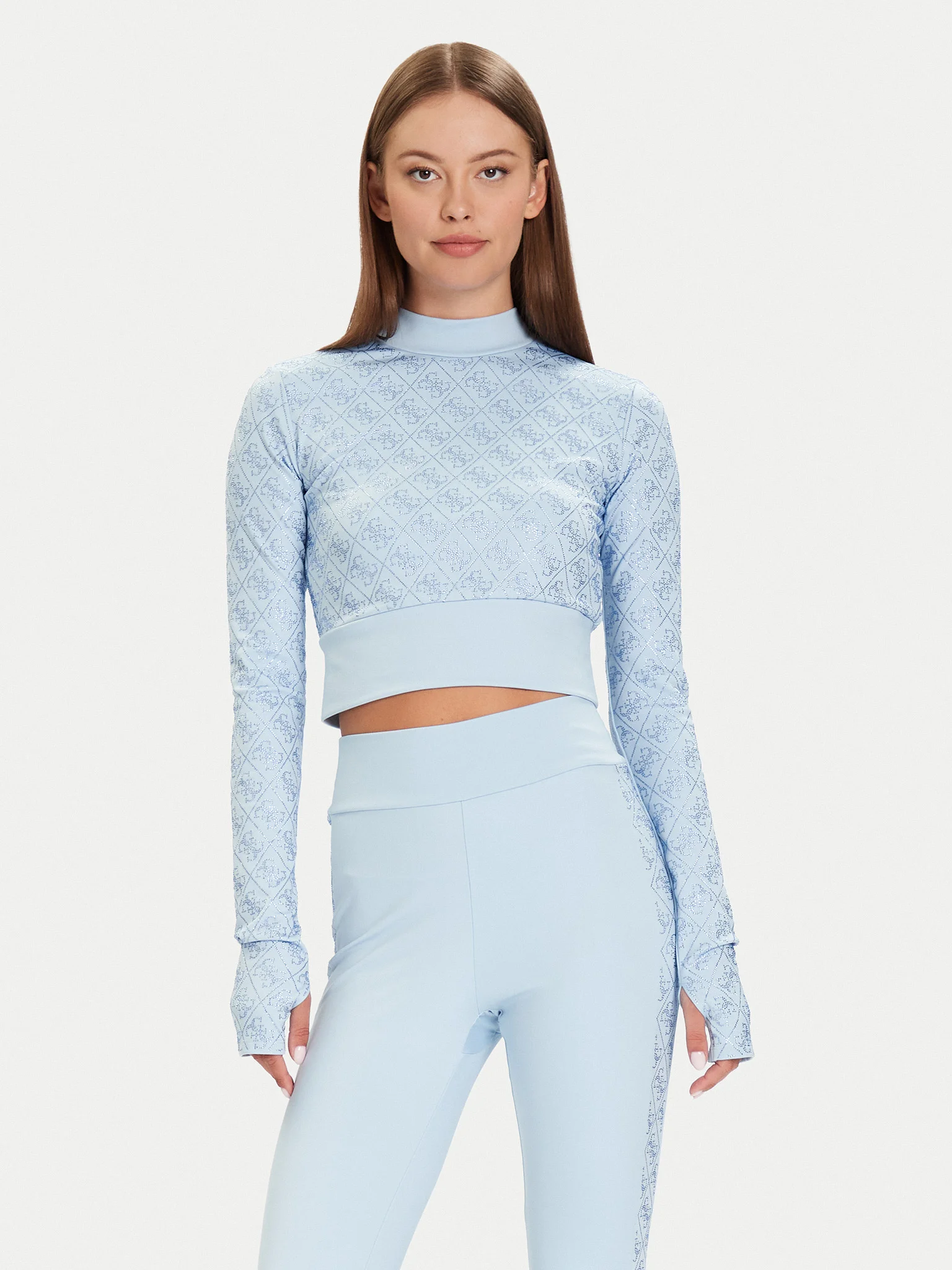 Camisola DEBBY Ski Curta com Strass Azul - Guess  1