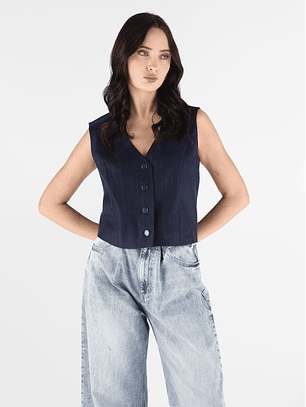 Colete ZANITA Azul Giz - Guess