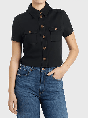 Blusa CHRISSY  Manga Curta Preto - Guess