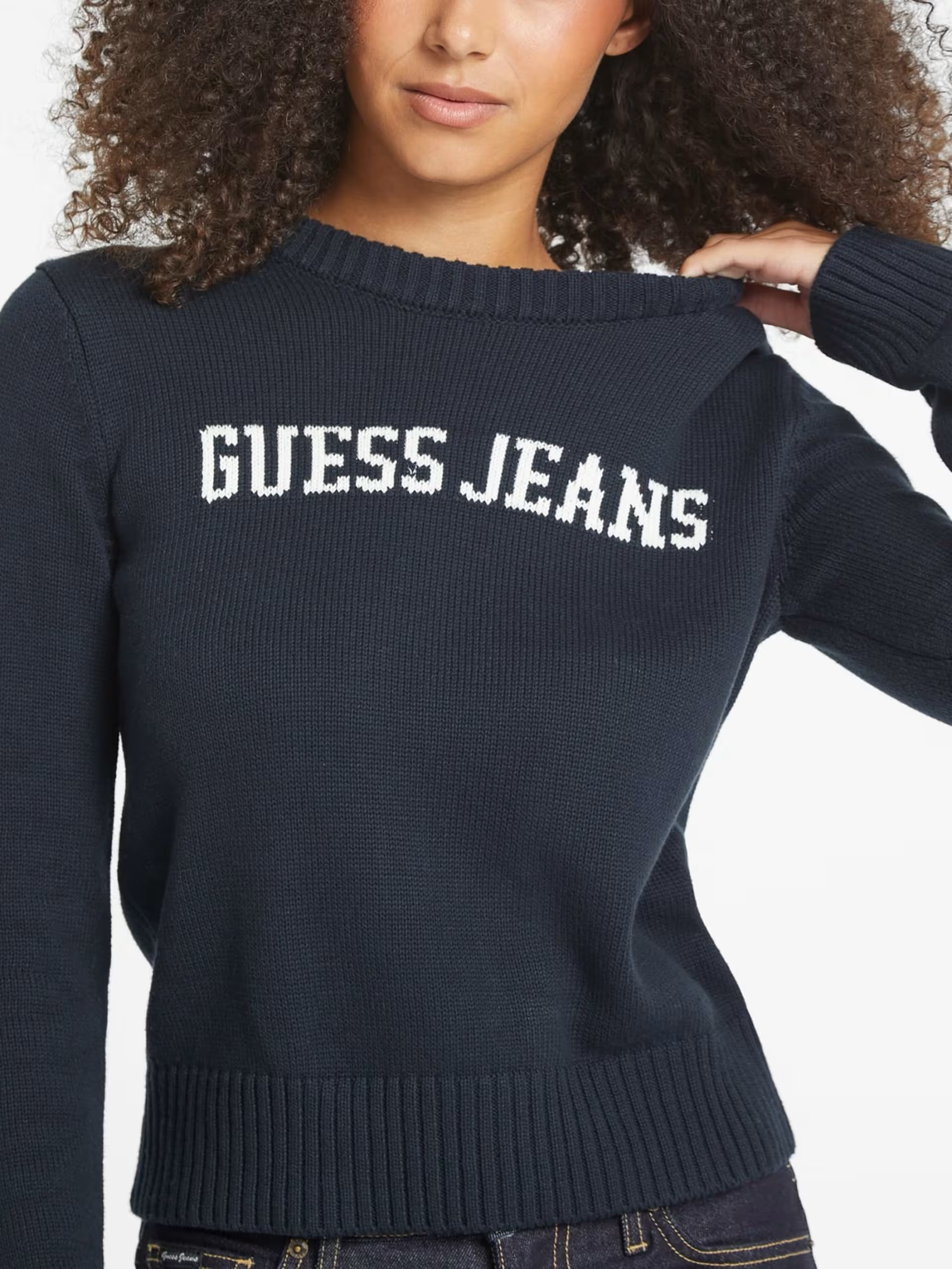 Camisola de Malha Azul e Branco - Guess Jeans 4