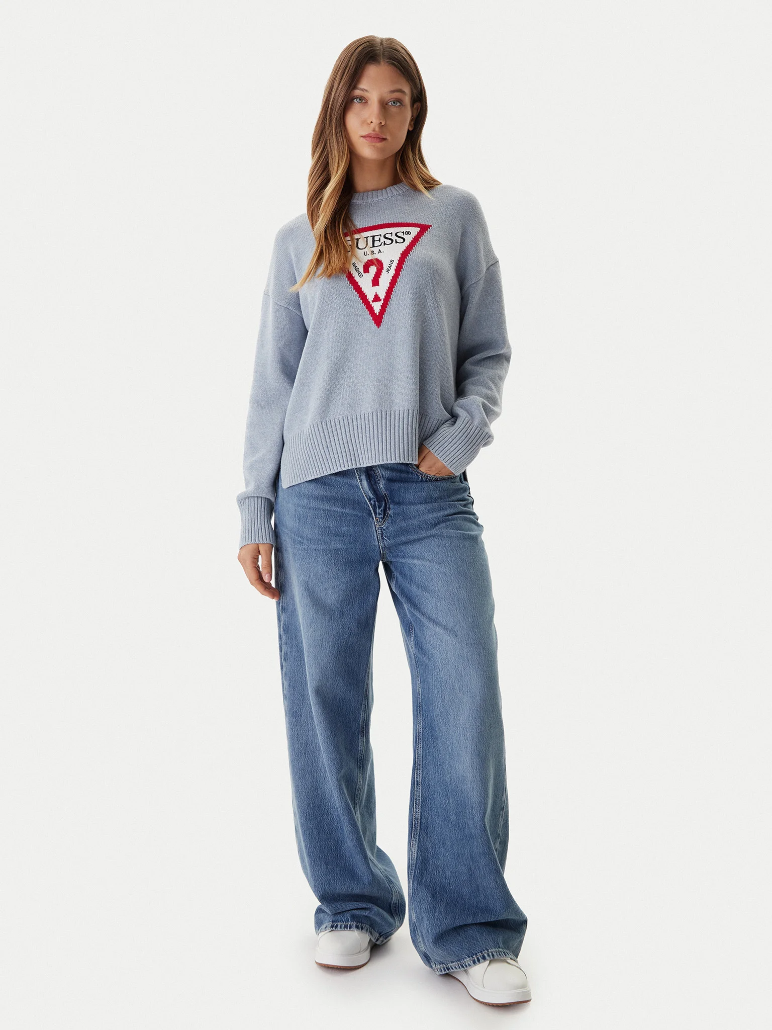 Camisola de Malha Triângulo Azul - Guess Jeans 2