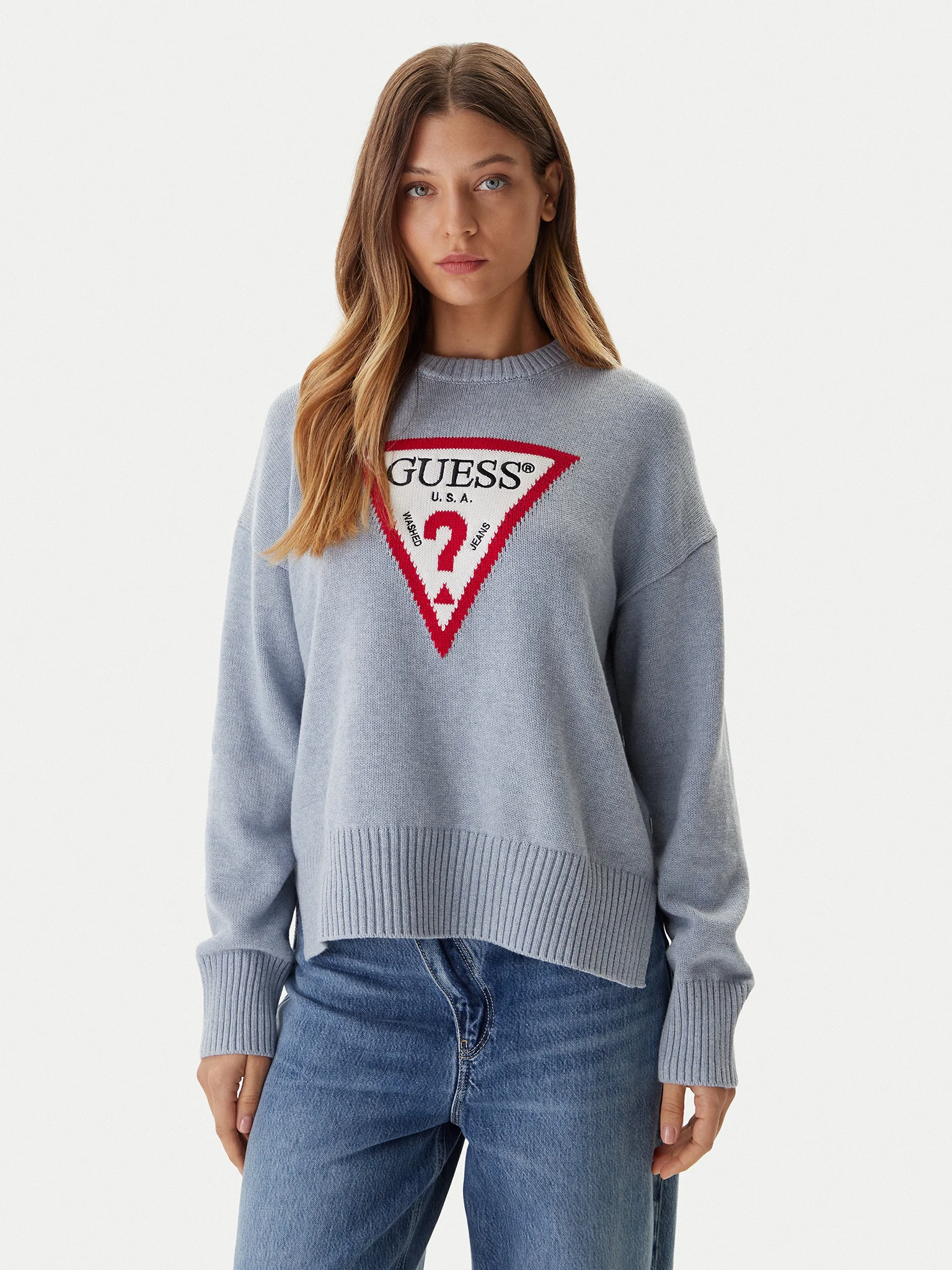 Camisola de Malha Triângulo Azul - Guess Jeans 1