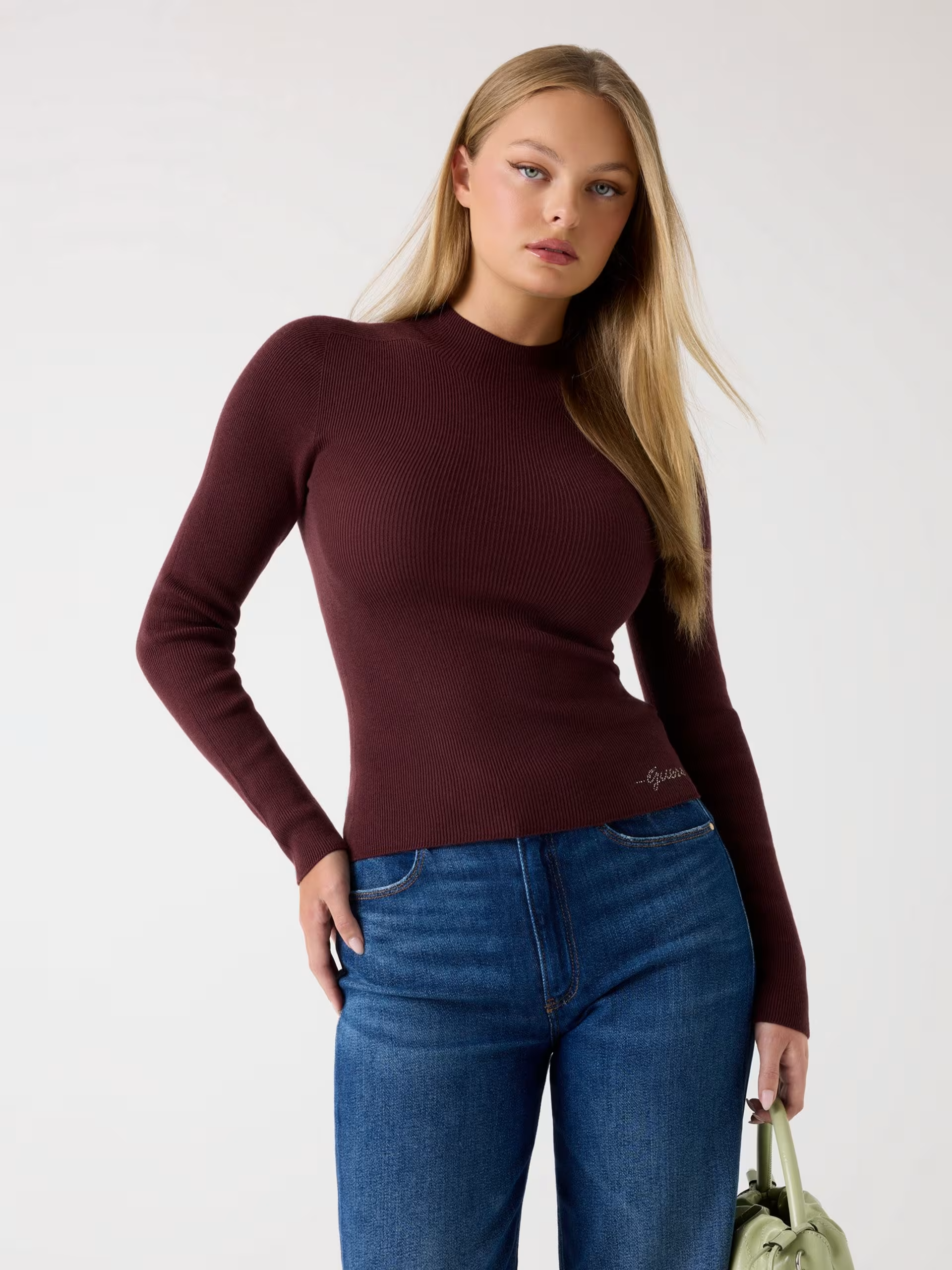 Camisola JULIA com Caxemira Bordeaux - Guess  1