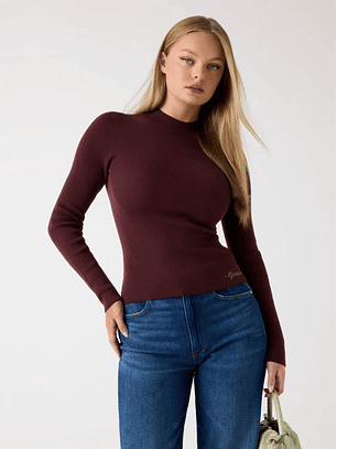 Camisola JULIA com Caxemira Bordeaux - Guess 