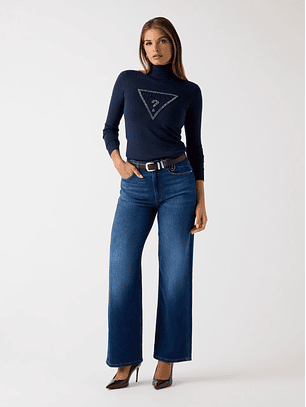 Camisola de Malha Gola Alta Azul - Guess