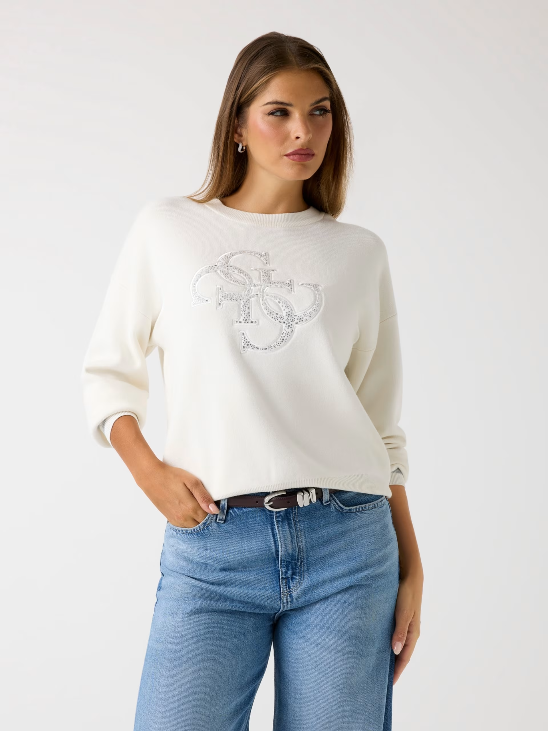 Camisola SYLVIE de Malha Branco - Guess 1