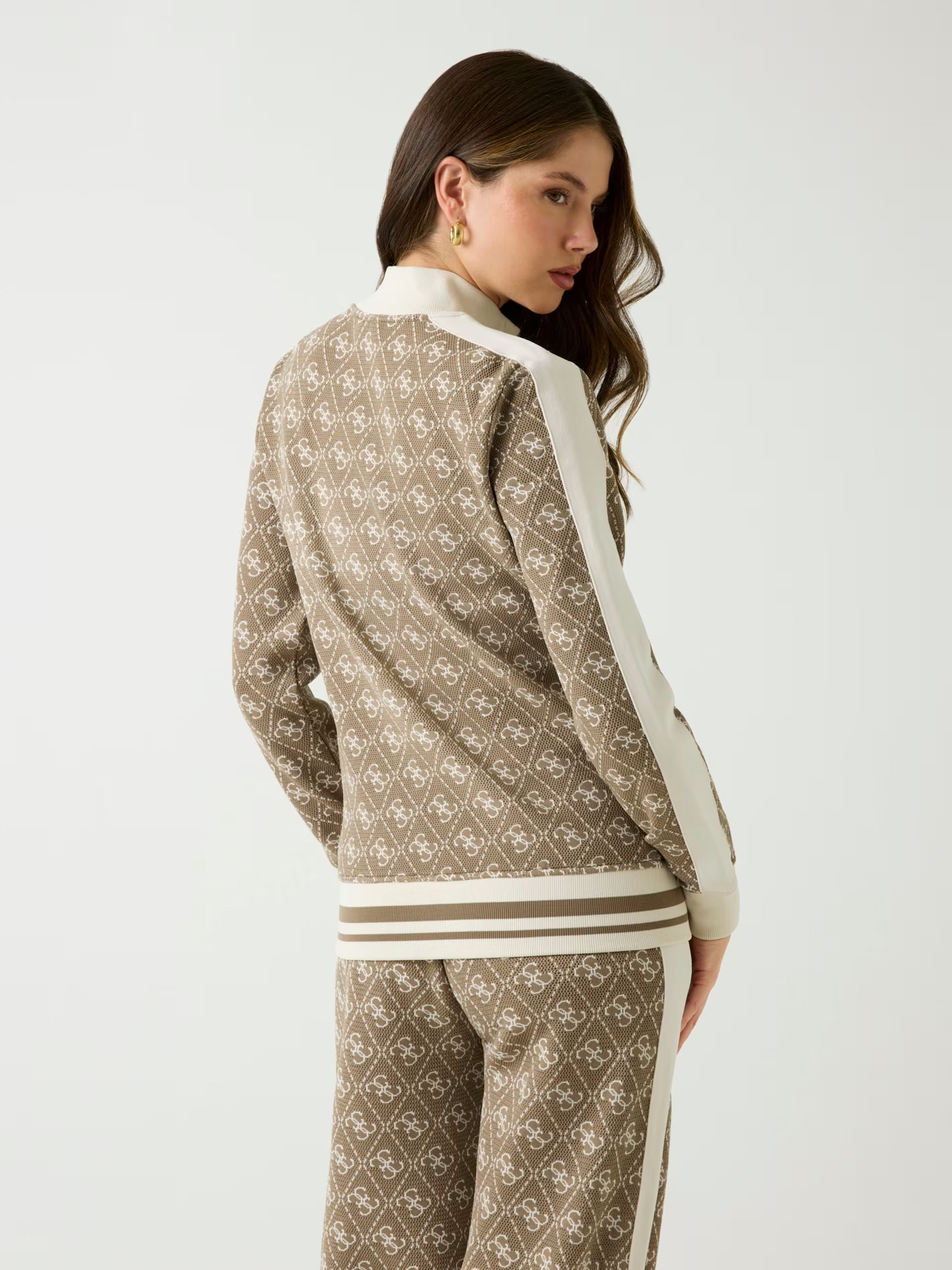 Casaco Desportivo RHOMBUS Logo Taupe - Guess 4