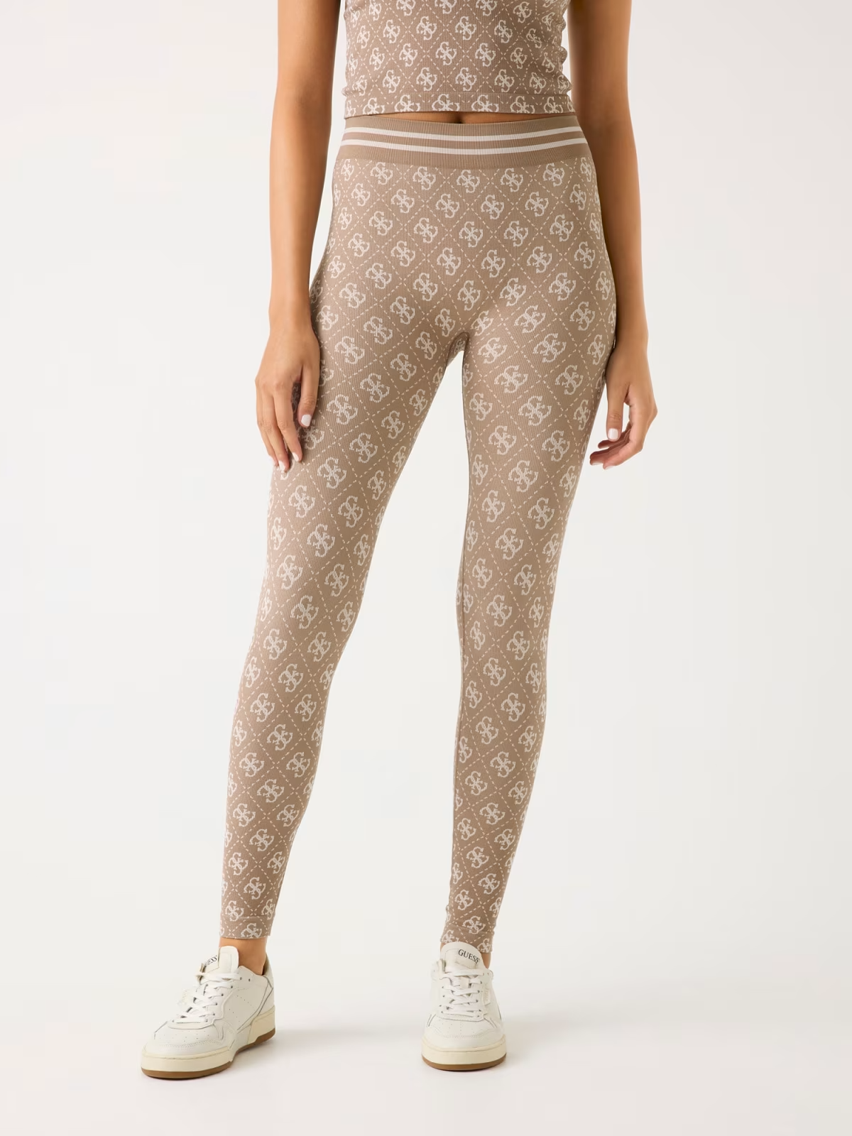 Leggings RHOMBUS Logo Taupe - Guess  1