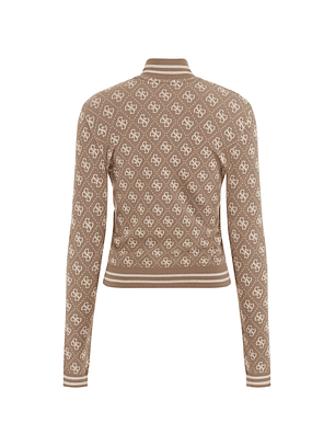 Casaco Justo RHOMBUS Logo Taupe - Guess