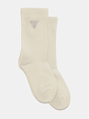 Meia Triângulo em Strass Creme - Guess 