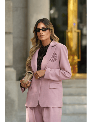 Blazer Alfaiataria com emblema SH Rosa - SAHOCO