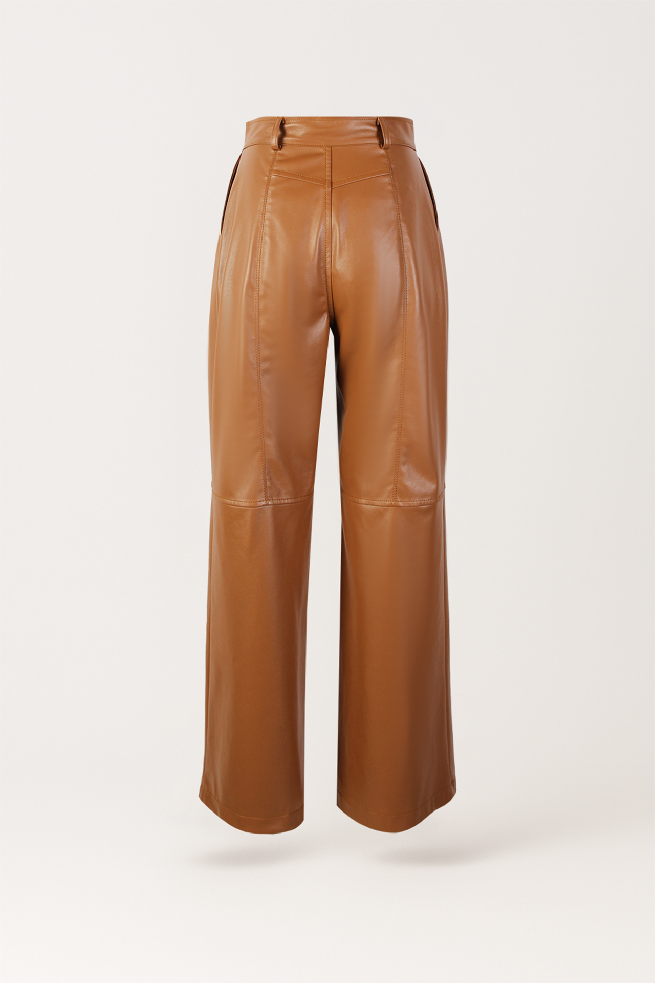 Calças Eco Pele Largas Camel - SAHOCO  3