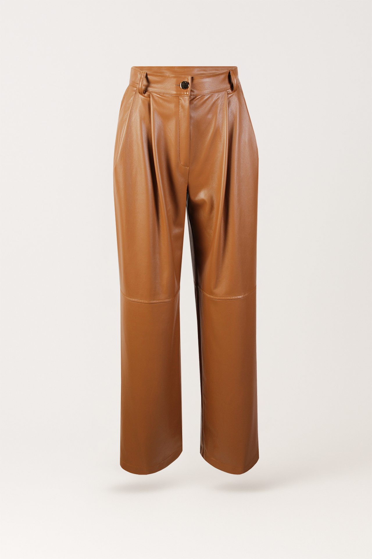 Calças Eco Pele Largas Camel - SAHOCO  5