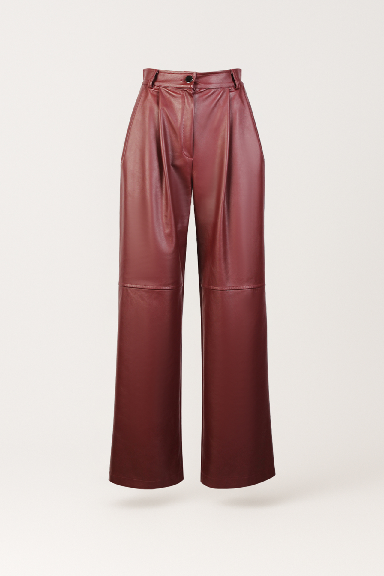 Calças Eco Pele Largas Bordeaux - SAHOCO  2