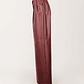 Calças Eco Pele Largas Bordeaux - SAHOCO  - thumbnail 3