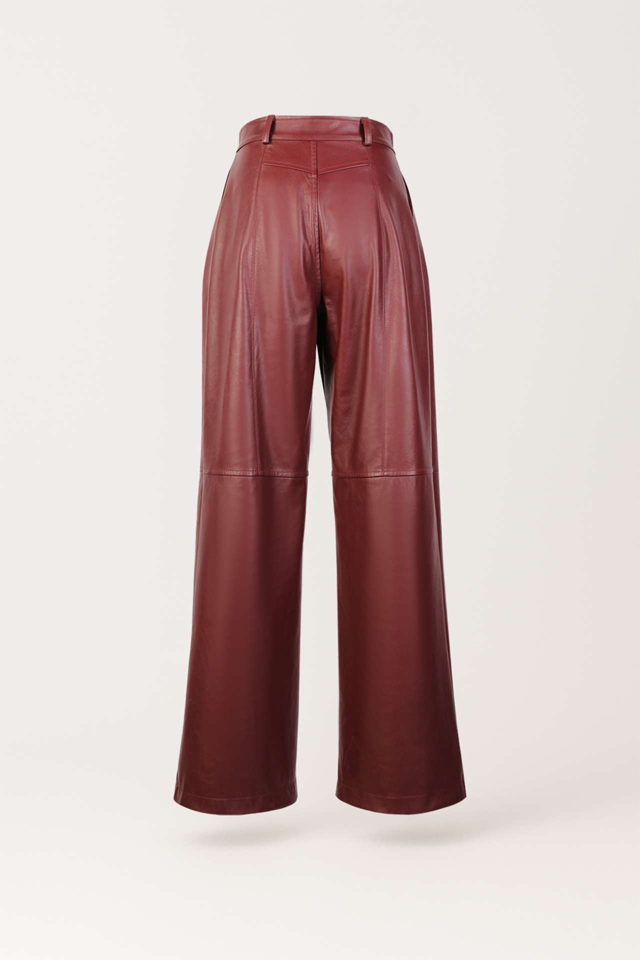 Calças Eco Pele Largas Bordeaux - SAHOCO  4