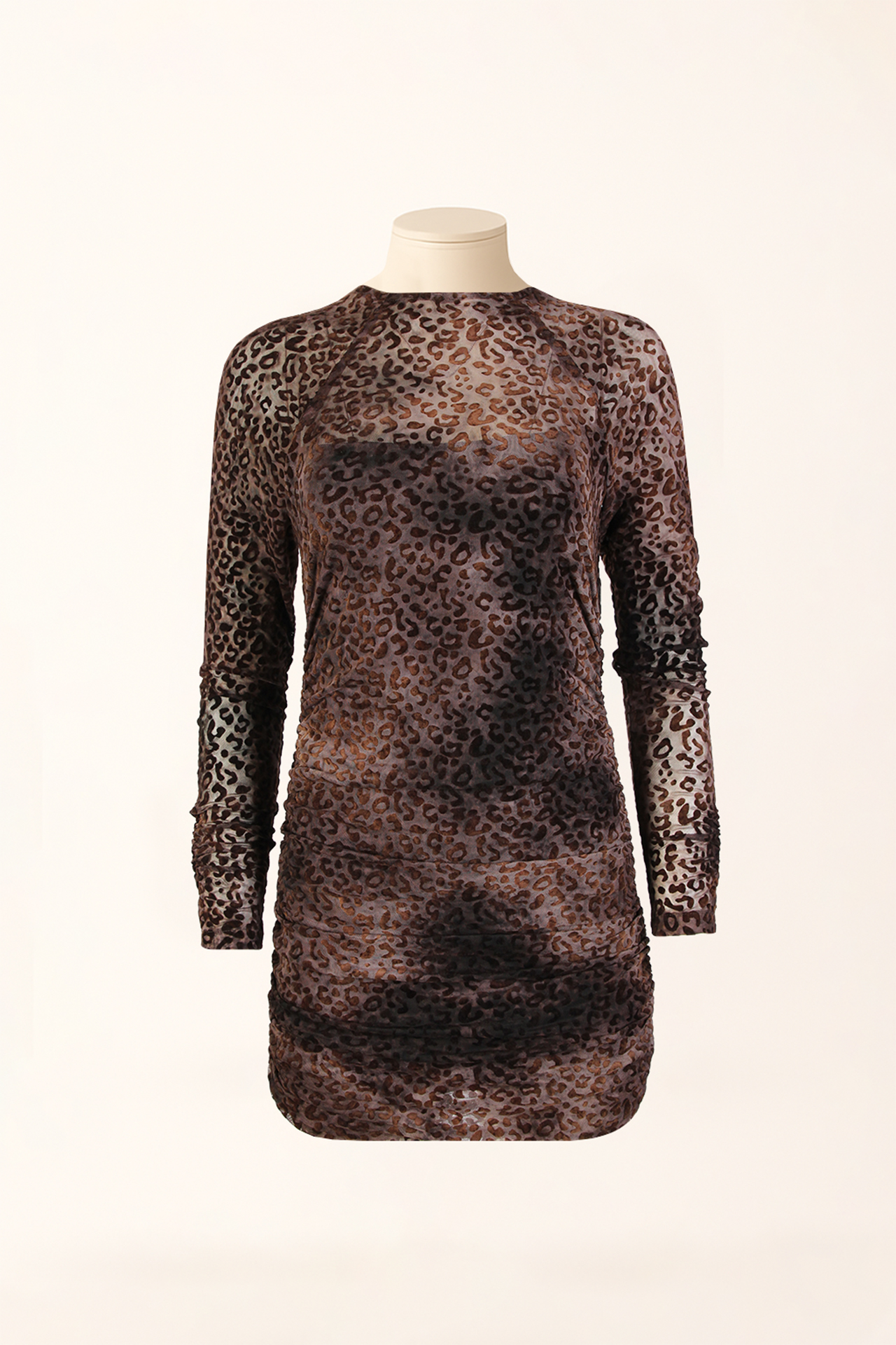 Vestido Justo Animal Print Castanho - SAHOCO  3