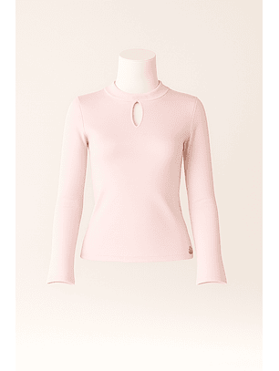 Camisola de Malha com Abertura Rosa - SAHOCO