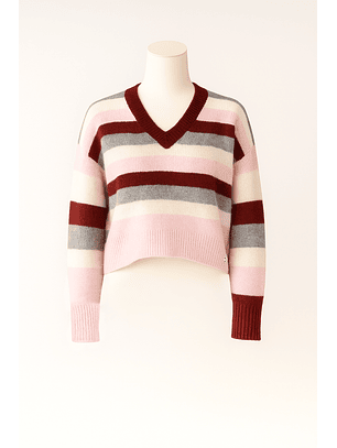 Camisola de Malha Riscas Bordeaux - SAHOCO