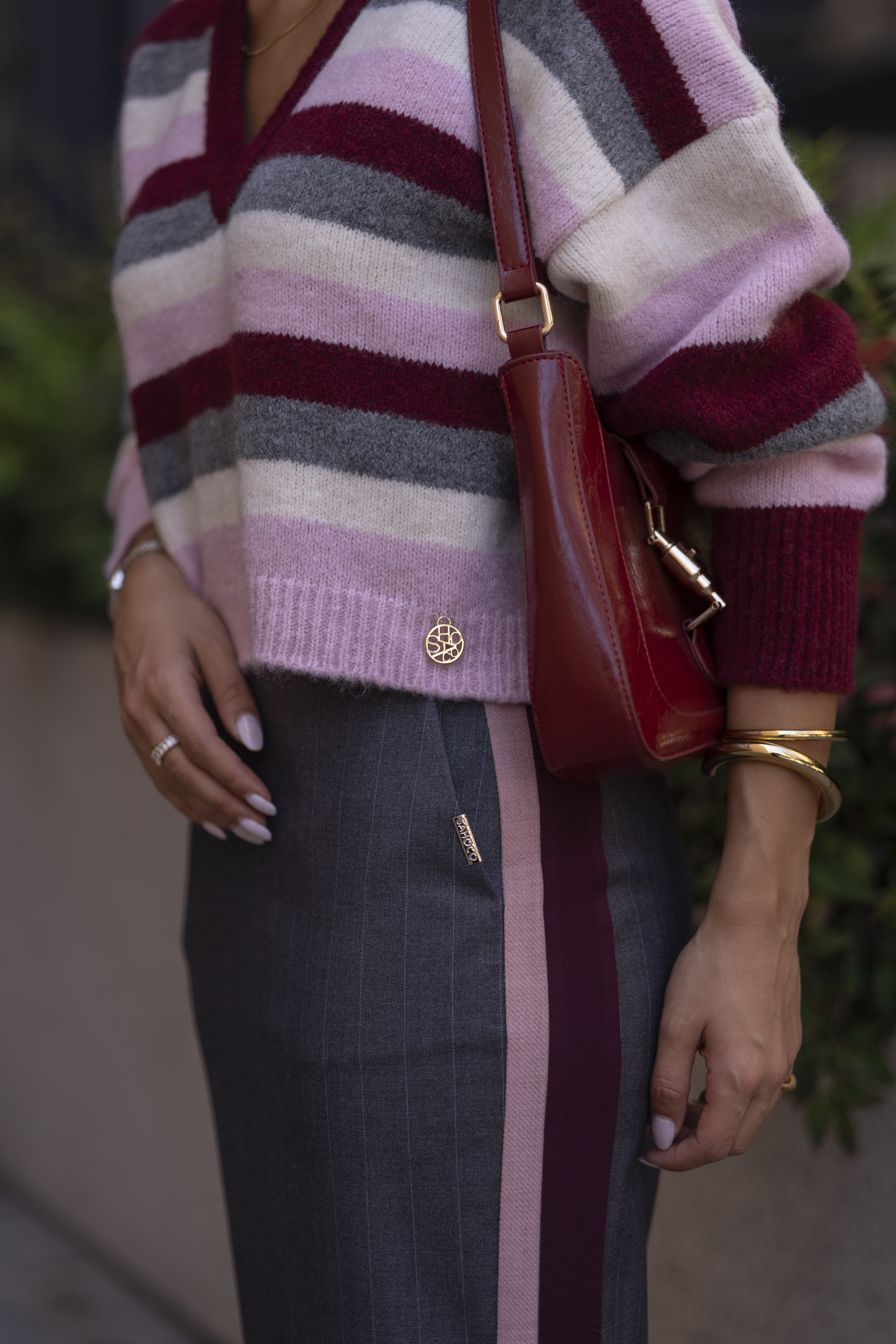 Camisola de Malha Riscas Bordeaux - SAHOCO 3