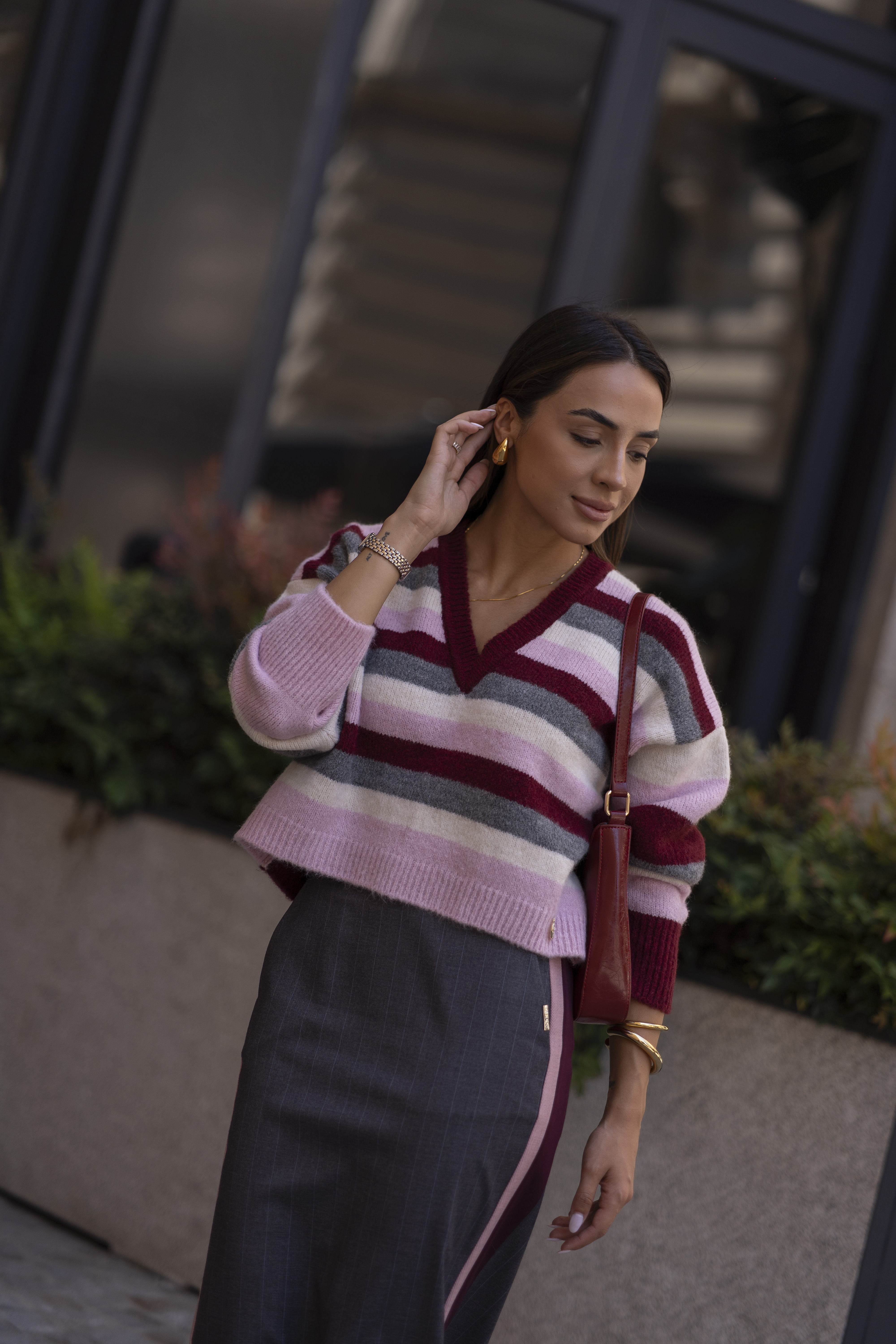 Camisola de Malha Riscas Bordeaux - SAHOCO 4