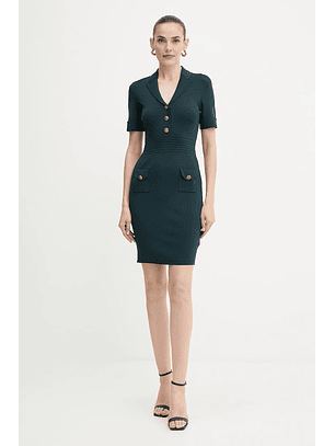 Vestido FELICITY Manga Curta Verde - Guess