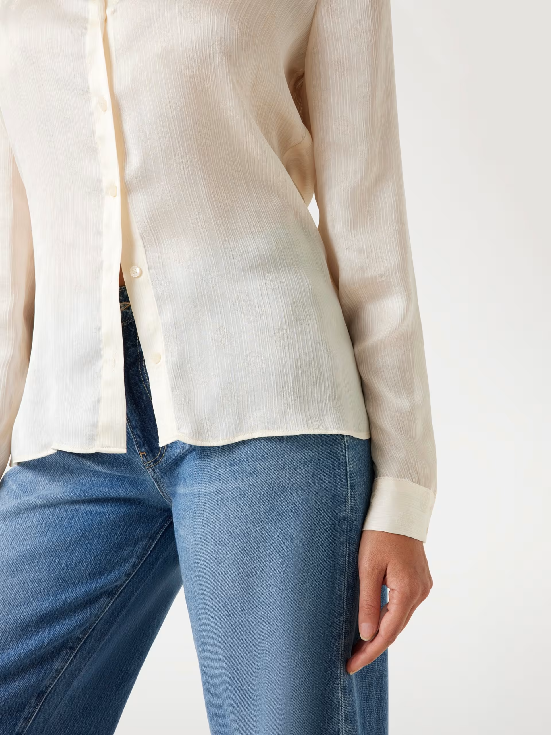 Camisa MARTHE Logo Gravado Creme - Guess 4