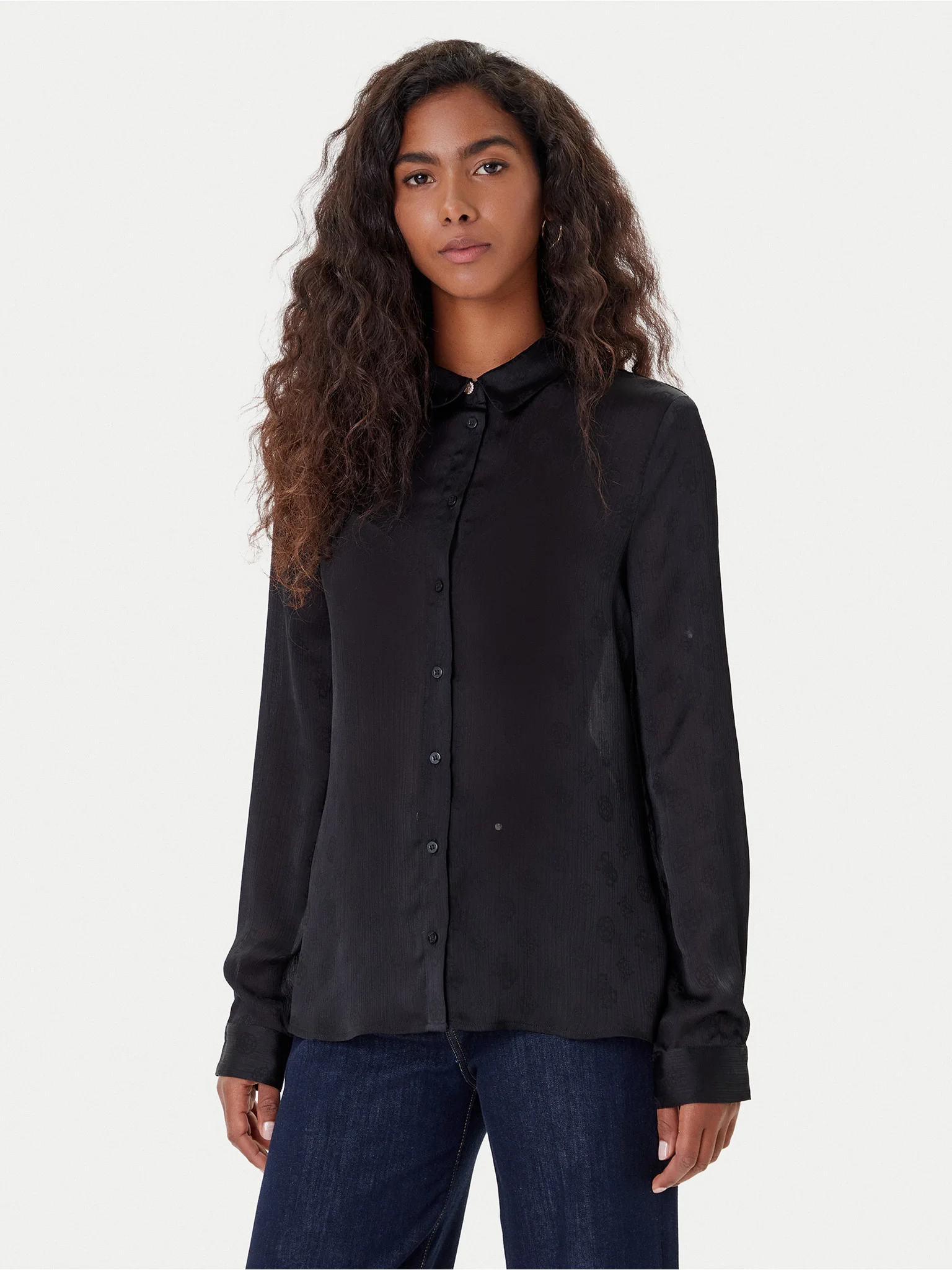 Camisa MARTHE Logo Gravado Preto - Guess 1