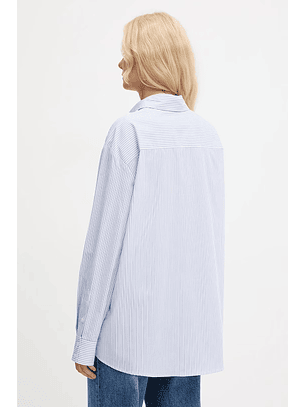 Camisa LAURIANE com Riscas Oversize Azul - Guess 