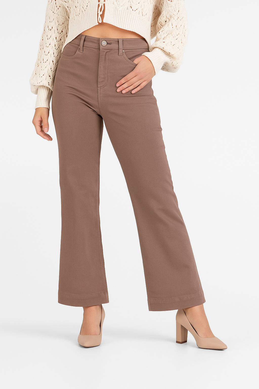 Calças CHARLIE Boot Cut Taupe - Guess 1