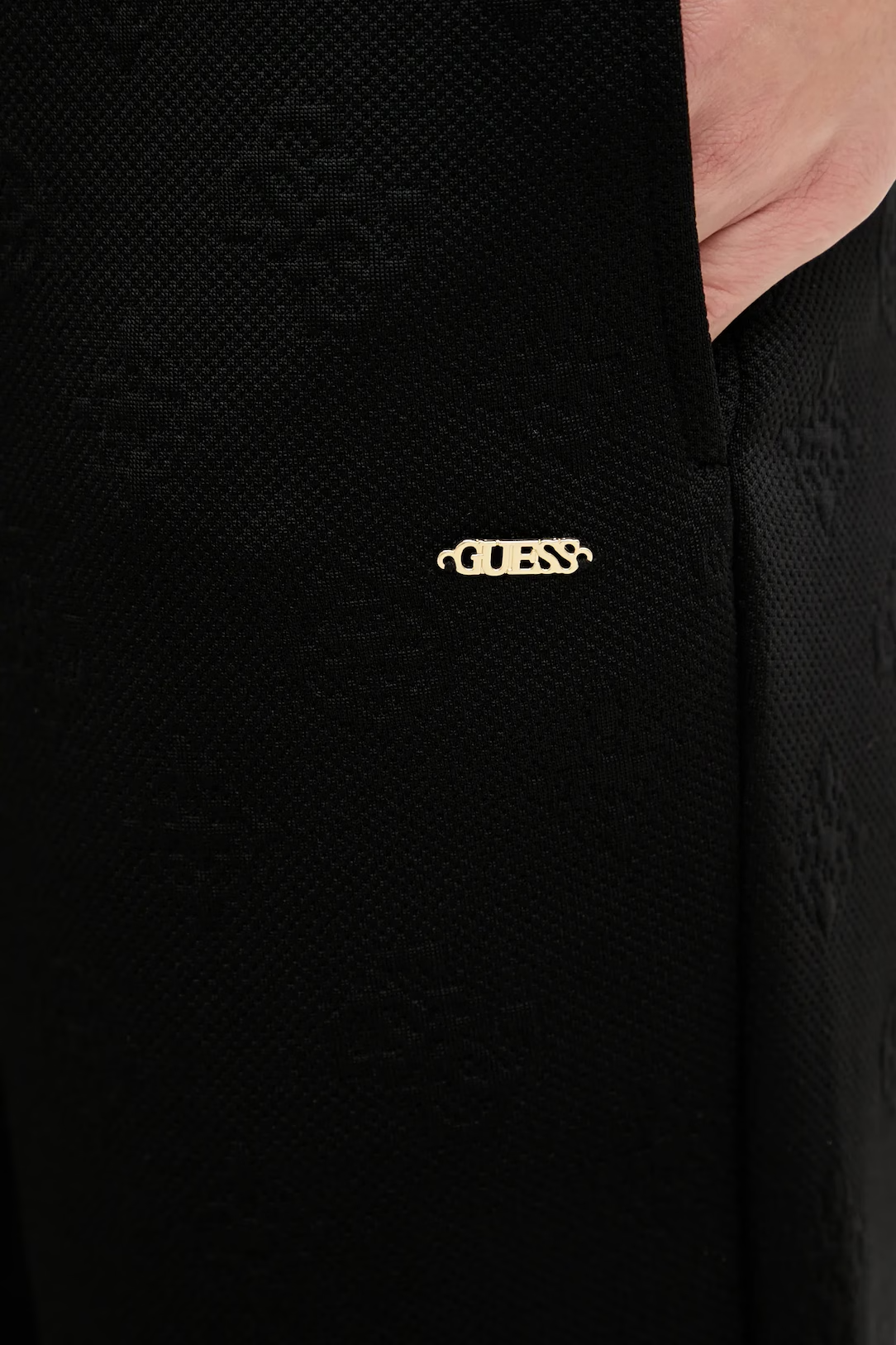 Calças Desportivas Logo Gravado Preto - Guess 5