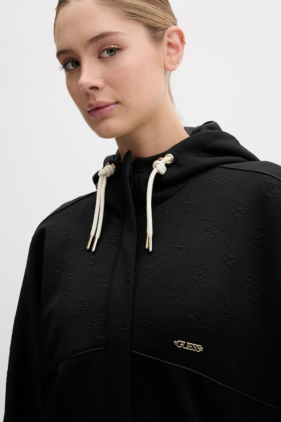 Casaco Comprido Desportivo Logo Gravado Preto - Guess  3