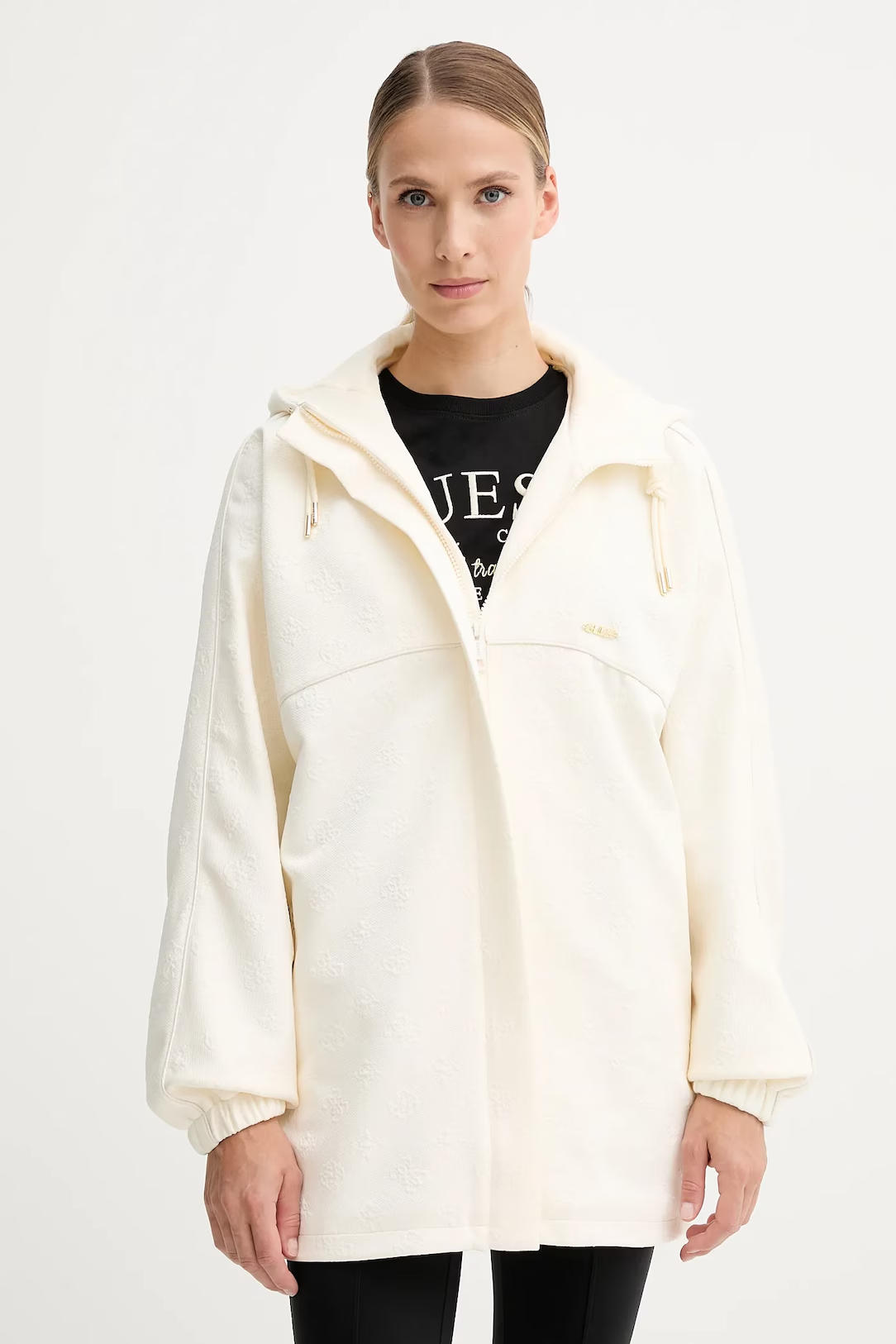 Casaco Comprido Desportivo Logo Gravado Branco - Guess  1