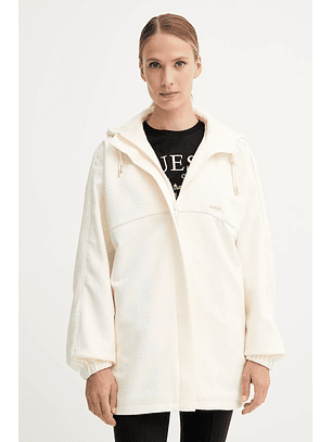 Casaco Comprido Desportivo Logo Gravado Branco - Guess 