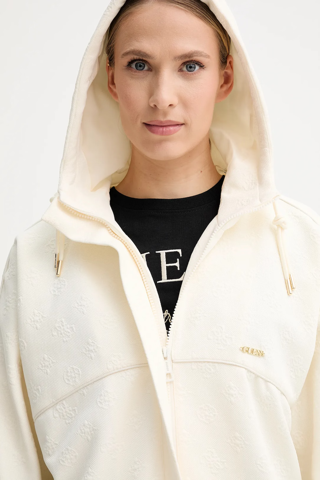 Casaco Comprido Desportivo Logo Gravado Branco - Guess  5