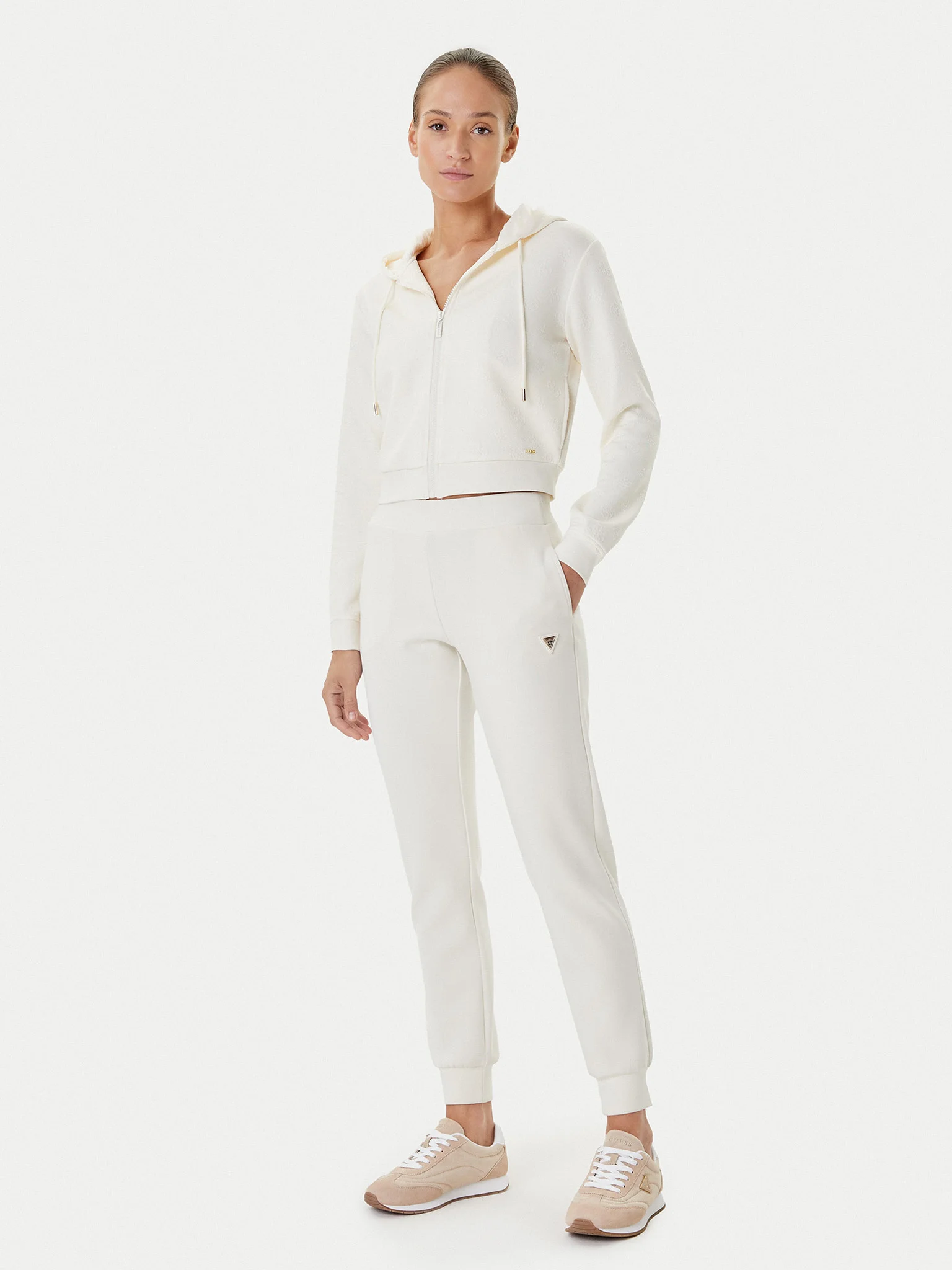 Casaco Curto Desportivos Logo Gravado Branco - Guess  3