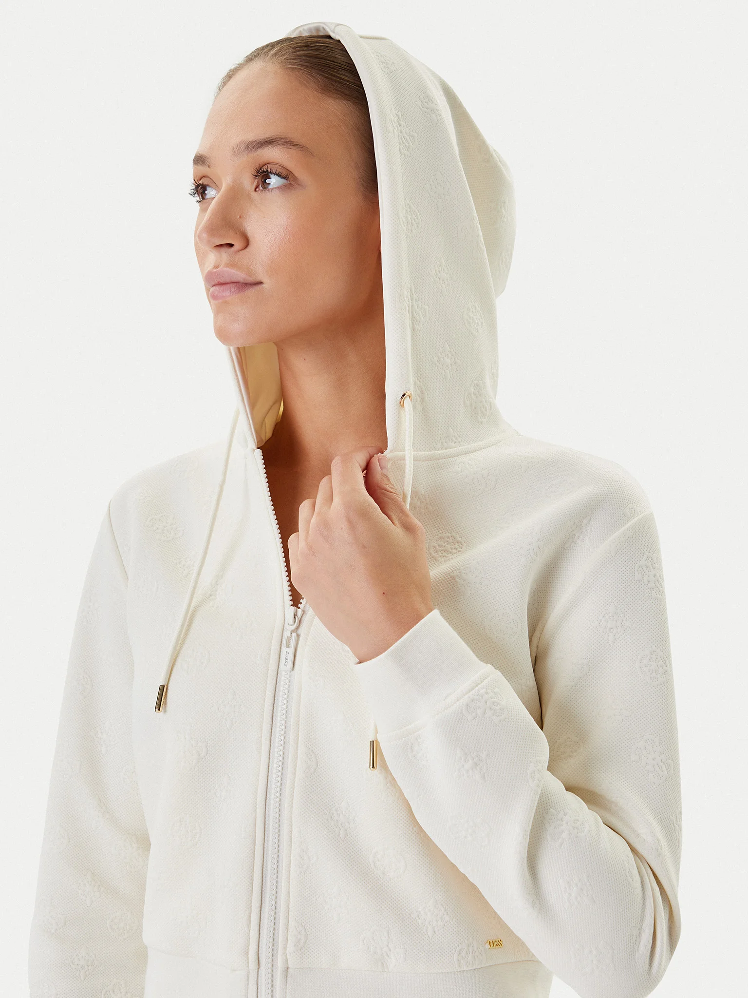 Casaco Curto Desportivos Logo Gravado Branco - Guess  4