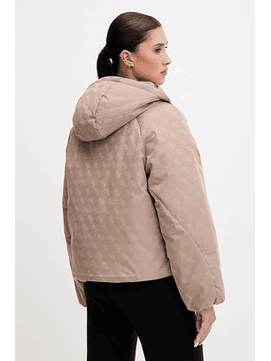Casaco Puffer Logo Taupe - Guess