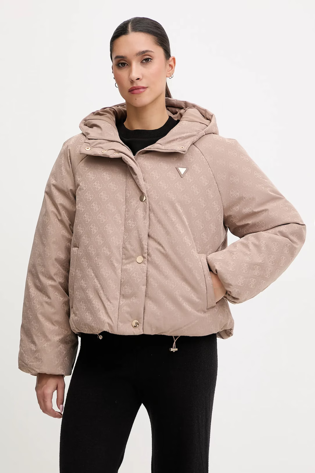 Casaco Puffer Logo Taupe - Guess 1
