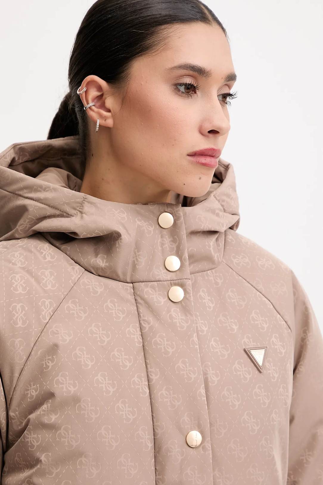 Casaco Puffer Logo Taupe - Guess 3