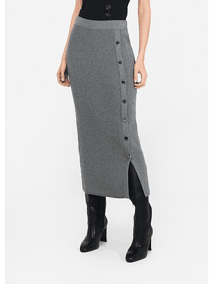 Saia em Malha Canelada Cinza  - LIU JO 