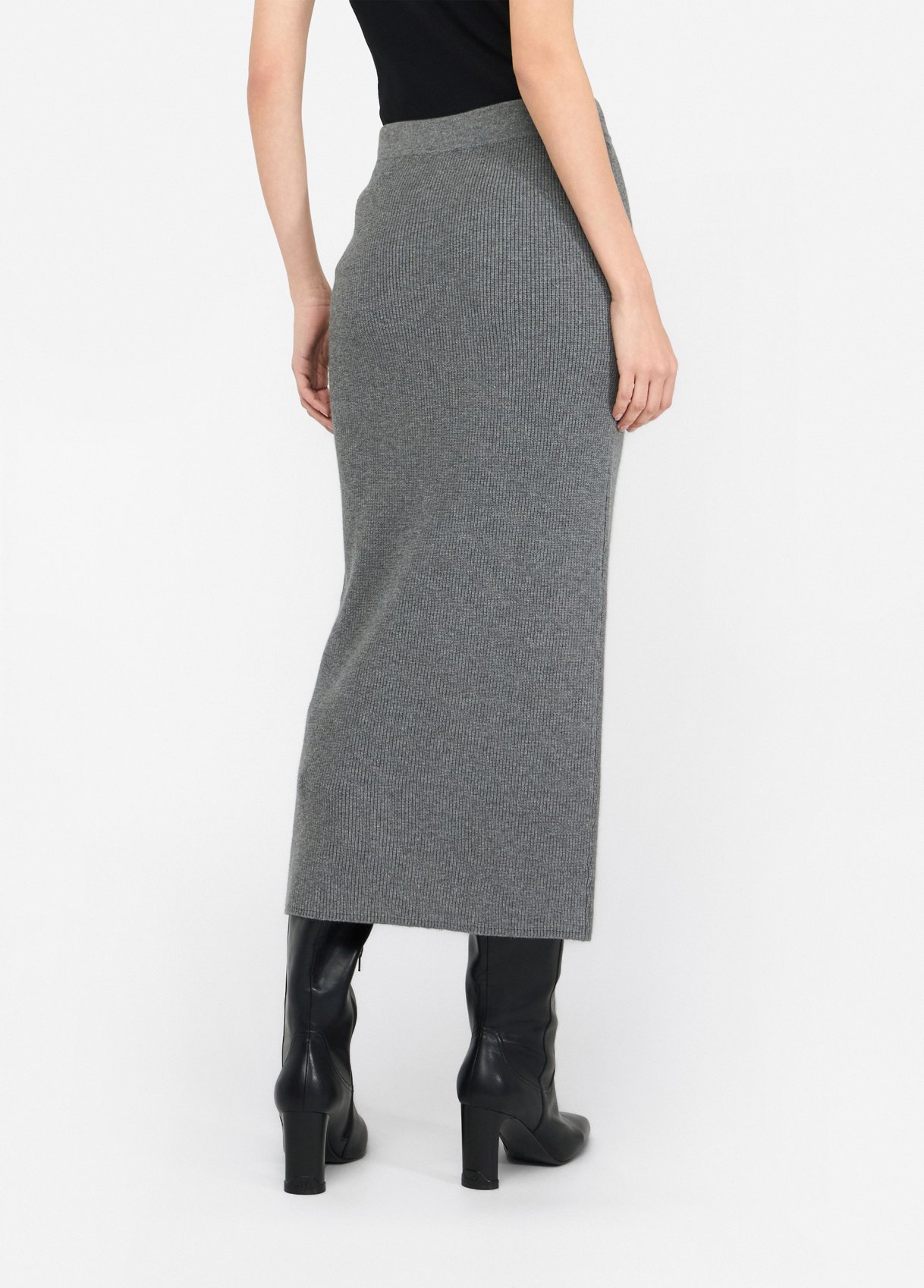 Saia em Malha Canelada Cinza  - LIU JO  3
