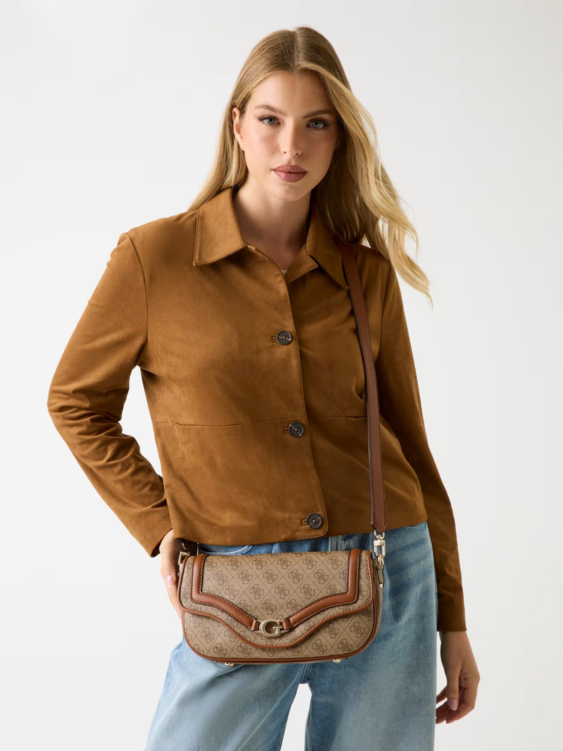 Mala de Ombro DEA Logo Bege - Guess  6