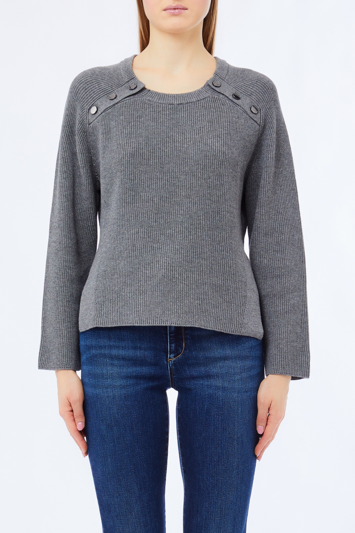 Camisola em Malha Canelada Cinza  - LIU JO 1