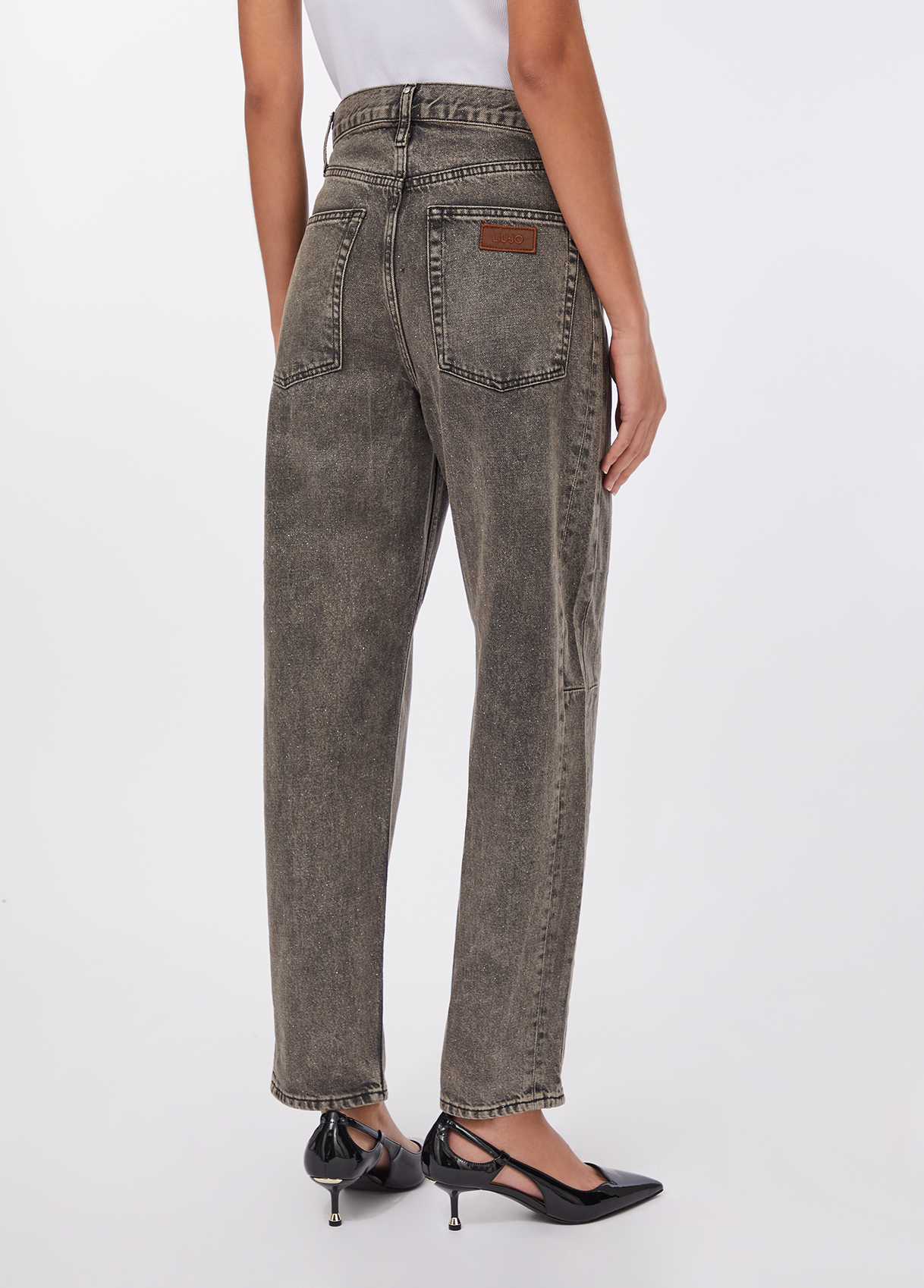 Calça de Ganga Taupe com Brilho - LIU JO  2