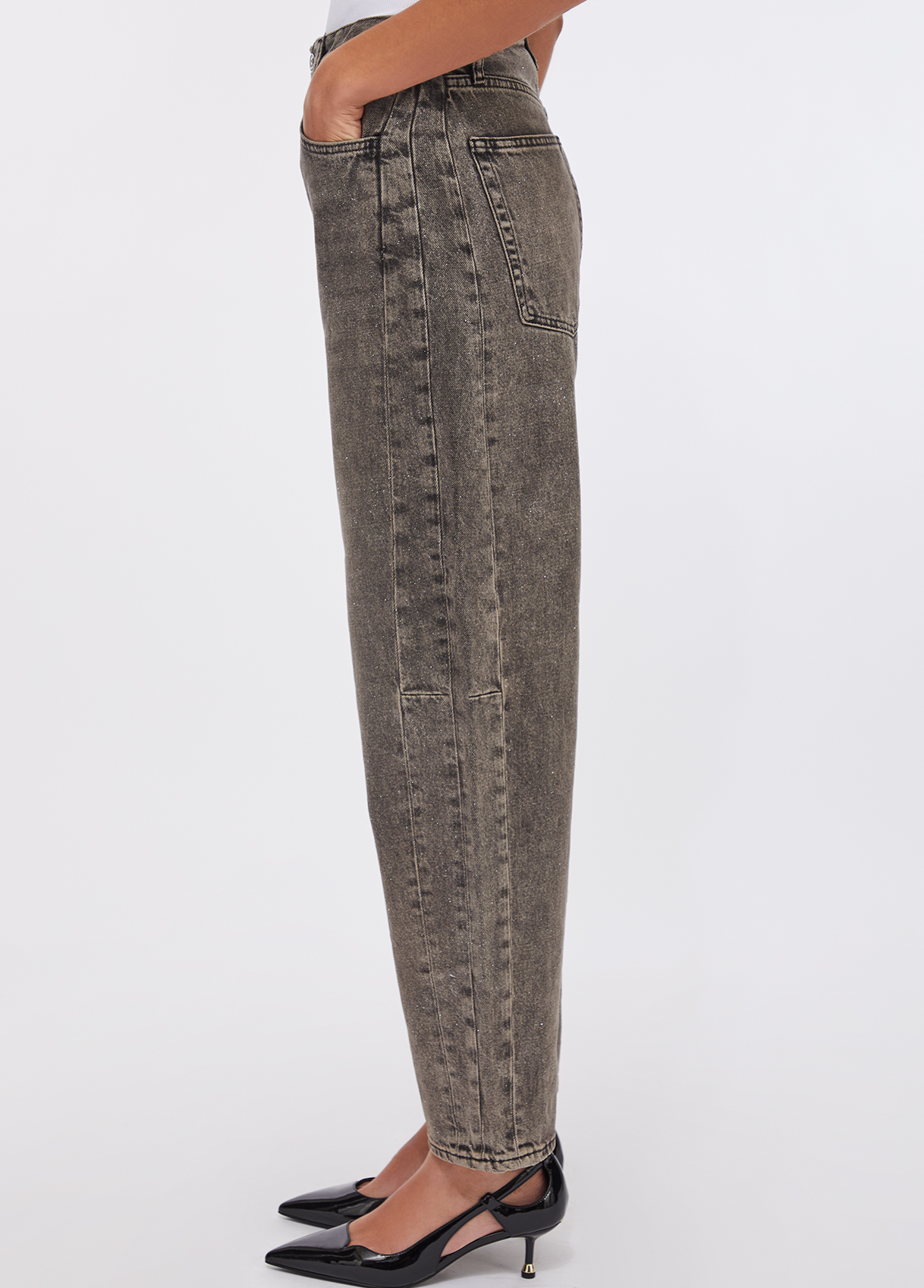 Calça de Ganga Taupe com Brilho - LIU JO  4